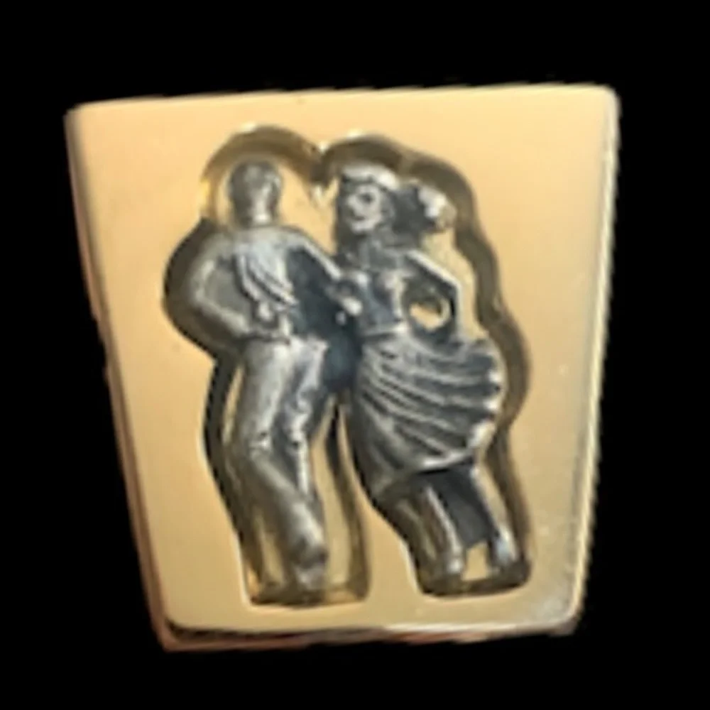 Anson Brand Dancing Couple Cufflinks 1950's Mid Century Swing Sock Hop.